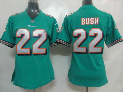 Women Game Miami Dolphins 22 Bush Green jerseys